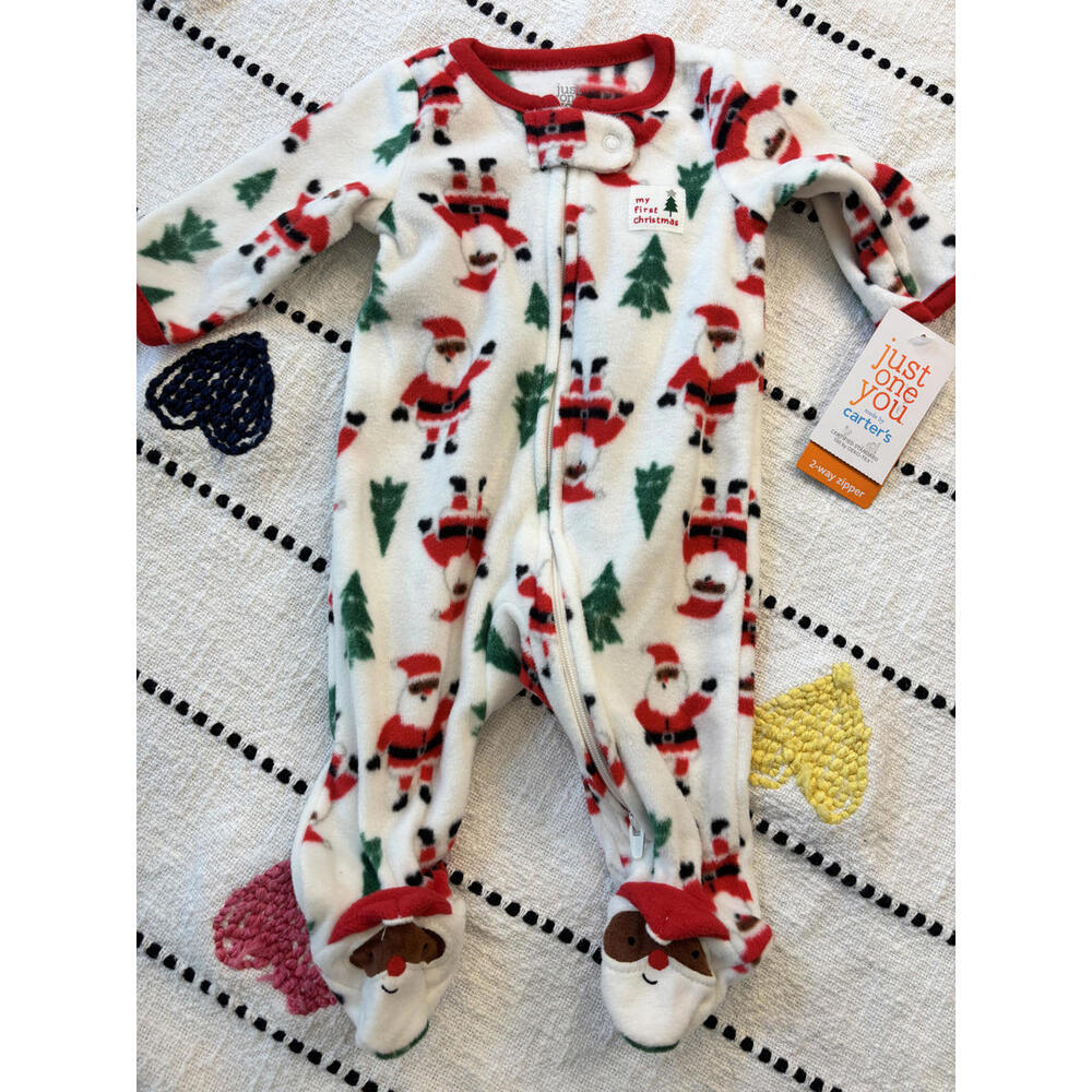 Carter's Just one you Baby 'My First Christmas' Santa Pajamas Footies Newborn‎
